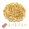 200Pcs Rack Plating Brass Folding Crimp Ends, Cadmium Free & Lead Free, Golden, 7.5x2.5mm, Hole: 1mm, Inner Diameter: 1.2mm