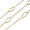 304 Stainless Steel Oval & Cable Chains, Ion Plating(IP), Soldered, with Spool, Real 18K Gold Plated, 16x7.5x1mm, 10m/roll
