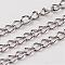 Tarnish Resistant 304 Stainless Steel Curb Chains, with Spool, Stainless Steel Color, 4x3x0.5mm, about 32.8 Feet(10m)/roll