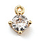 Brass Micro Pave Cubic Zirconia Charms, Golden, 7x5.5x4mm, Hole: 1mm