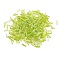 Glass Bugle Beads, Transparent Colours Rainbow, Green Yellow, 6.5~7x2mm, Hole: 0.8mm, about 50000pcs/pound
