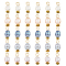 30Pcs 5 Colors Natural Freshwater Shell Rice Charms, with Golden Tone 304 Stainless Steel Loops, Mixed Color, 14~15x4.5~6mm, Hole: 2mm, 6pcs/color