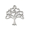 201 Stainless Steel Pendants, Tree Charms, Stainless Steel Color, 18x16x1mm, Hole: 1.4mm