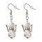 Fairy Natural & Synthetic Howlite Dangle Earring for Girl Women, Stainless Steel Color, 47mm, Pin: 0.7mm