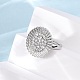 Латунные микро проложить манжеты кольца кубического циркония RJEW-D323-04P-1