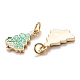 Настоящие позолоченные кулоны из латуни с эмалью 18k KK-A154-17G-3