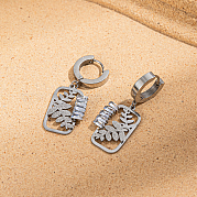 Винтажные серьги-кольца из нержавеющей стали 201 в форме листа TB6975-2
