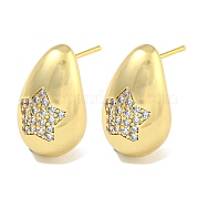 Серьга-гвоздик из латуни с микро-паве EJEW-C102-29A-G