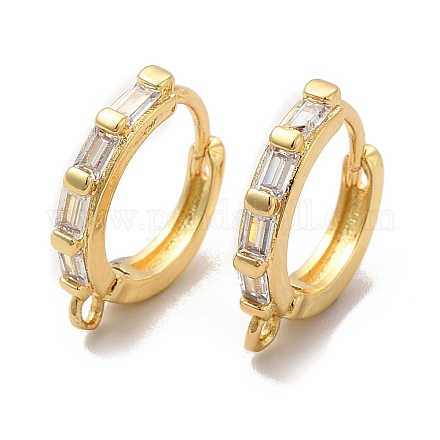 Серьга-кольцо из латуни с микропаве из кубического циркония ZIRC-C002-04G-1
