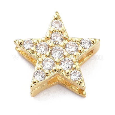 Латунный микро pave прозрачный кубик циркония подвески ZIRC-P085-03G-1