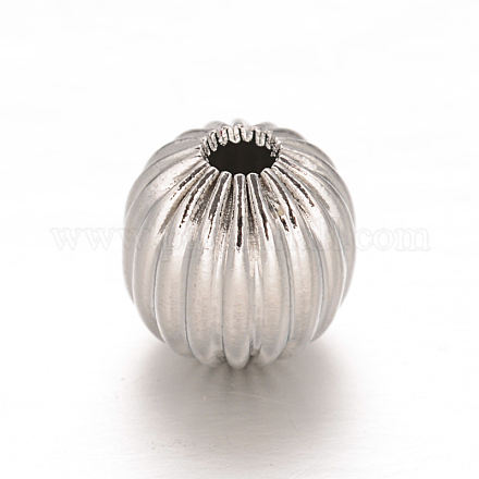 Круглые рифленые бусины из нержавеющей стали 304 STAS-I050-01-8mm-1