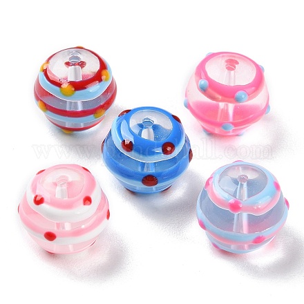 Ручной работы ухабистым Шарики Lampwork LAMP-C012-04-1