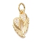 Brass Micro Pave Cubic Zirconia Pendants, Angel Wing Charms, with Jump Ring, Golden, 17x10x2mm