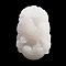 Natural White Jade Carved Pendants, Twelve Chinese Zodiac Signs Charms, Chick, 35~37.5x22.5~24.5x8~12mm, Hole: 1.6~1.8mm