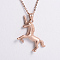 Unicorn Animal Stainless Steel Pendant Necklaces, Rose Gold