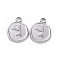 Non-Tarnish 304 Stainless Steel Pendants, Flat Round with Dolphin Charm, Stainless Steel Color, 16x13x2mm, Hole: 2mm