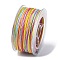 Segment Dyed Waxed Polyester Cord, Twisted Round Cord, Colorful, 1mm, about 49.21 Yards(45m)/Roll