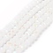 Electroplate Glass Beads Strands, Imitation Jade Beads, Half Plated, Rainbow Plated, Faceted, Rondelle, White, 8x6mm, Hole: 1mm, about 64~65pcs/strand, 40~41cm