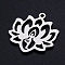 Non-Tarnish 201 Stainless Steel Pendants, Filigree Joiners Findings, for Chakra, Laser Cut, Lotus Flower with Yoga, Stainless Steel Color, 21.5x19.5x1mm, Hole: 1.4mm
