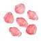 Transparent Spray Paint Glass Beads, Faceted, Nuggets, Crimson, 16.5x12.5x8.5mm, Hole: 1.2mm
