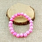 Glass Imitation Natural Agate Round Beaded Stretch Beaded Bracelets, Magenta, 2-3/8 inch(6cm)
