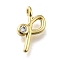 Brass Micro Pave Cubic Zirconia Pendants, Letter Charms, Rack Plating, Long-Lasting Plated, Cadmium Free & Lead Free, Letter P, 12.5x7x2mm, Hole: 1.6mm