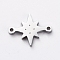 Non-Tarnish 304 Stainless Steel Links connectors for Jewelry Making, Manual Polishing, Twinkling Star, Stainless Steel Color, 10x12.5x1.5mm, Hole: 0.8mm