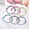 6Pcs 6 Colors Adjustable Polyester & Spandex Cord Bracelets for Men Women, Mixed Color, Inner Diameter: 3-3/8 inch(8.65cm), 1pc/color
