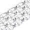 Tarnish Resistant 304 Stainless Steel Mariner Link Chains, with Spool, Unwelded, Nickel Free, Stainless Steel Color, 16.5x7.5x1mm, about 32.81 Feet(0m)/roll