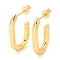 Brass Oval Stud Earrings, Half Hoop Earrings, Lead Free & Cadmium Free, Real 18K Gold Plated, 23x3mm