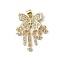 Brass Micro Pave Cubic Zirconia Pendants, Butterfly, Lead Free & Cadmium Free, Long-Lasting Plated, Real 18K Gold Plated, Rack Plating, Clear, 27.5x22x3mm, Hole: 4x3mm