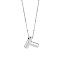 1pc Brass Chain with Alloy Letter Pendants Necklaces, Lead Free & Nickel Free & Cadmium Free, Platinum, Letter T, 17.99~18.23 inch(45.7~46.3cm), pendants: 20~22.5x13~23mm