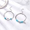 2Pcs 2 Styles 304 Stainless Steel Multi-layered Bracelets, Alloy & 304 Stainless Steel Link & Charm Bracelets for Women, with Synthetic Turquoise, Stainless Steel Color, 8 inch(20.2cm)~8-1/8 inch(20.6cm), 1pc/style