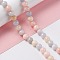 Natural White Jade Imitation Morganite Beads Strands, Dyed, Round, 8mm, Hole: 1mm, about 48pcs/strand, 15.16''(38.5cm)