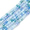 Gradient Color Electroplate Glass Bead Strands, AB Color Plated, Faceted, Cube, Pale Turquoise, 4x4x4mm, Hole: 1.2mm, about 94~97pcs/strand, 14.84~15.28 inch(37.7~38.8cm)