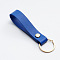 PU Leather Keychain, Royal Blue, 9.5x1.6cm
