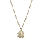 Clover Brass Micro Pave Cubic Zirconia Charms Pendant Necklaces, 304 Stainless Steel Cable Chains Necklaces for Women, Golden, 15.94 inch(40.5cm)
