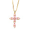 Colorful Zircon Cross Necklace Hip Hop Fashion Diamond Sweater Chain NKB266