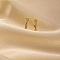 Brass Micro Pave Clear Cubic Zirconia Hoop Earrings, Flower, Golden, 11mm