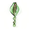 Handmade Gold Sand Lampwork Big Pendants, Spiral Charms, Light Green, 66~73x25~26x11~12mm, Hole: 5~6mm