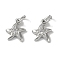 Brass Micro Pave Clear Cubic Zirconia Pendants, Cadmium Free & Nickel Free & Lead Free, Star, with Jump Ring, Platinum, 12x10x2mm, Hole: 5.5mm