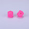 Hexagonal Silicone Focal Beads, Fuchsia, 23x17.5x23mm, Hole: 2.5mm