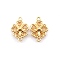 Baroque Style Zinc Alloy Connector Charms, Cadmium Free & Lead Free, Four Leaf Clover, Light Gold, 21x15x5mm, Hole: 1.6mm