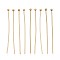 304 Stainless Steel Head Pins, Ion Plating(IP), Real 18K Gold Plated, 45mm, Head: 2mm
