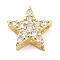Brass Micro Pave Clear Cubic Zirconia Slide Charms, Star, Golden, 12x12.5x4.5mm, Hole: 8x1.5mm and 3x2mm