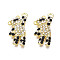 Rack Plating Alloy Pendants, with Rhinestone, Cadmium Free & Lead Free, Bear, Light Gold, Jet, 19.5x10x4mm, Hole: 1.5mm