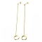 Plastic Pearl Beaded Hoop Earrings with Earring Post, Rack Plating Brass Chain Drop Earrings, Lead Free & Cadmium Free, Real 18K Gold Plated, 115x1.5mm, Pin: 0.7mm