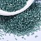 MIYUKI Delica Beads, Cylinder, Japanese Seed Beads, 11/0, (DB1870) Silk Inside Dyed Emerald AB, 1.3x1.6mm, Hole: 0.8mm, about 100000pcs/500g