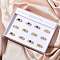 Round Natural Mixed Stone Finger Rings, 304 Stainless Steel Cuff Rings, Real 18K Gold Plated, Ion Plating(IP), 3~9.5mm, Inner Diameter: Adjustable, 12pcs/set