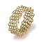Ion Plating(IP) 304 Stainless Steel Wave Finger Rings for Women, Real 18K Gold Plated, 7.5mm, Inner Diameter: 17mm